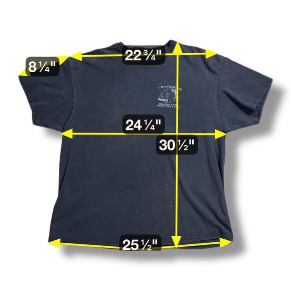 Y2K I was Haulin Before You Were Crawlin Washed Black T-Shirt Trucker 2XL FLAWS - Picture 5 of 7